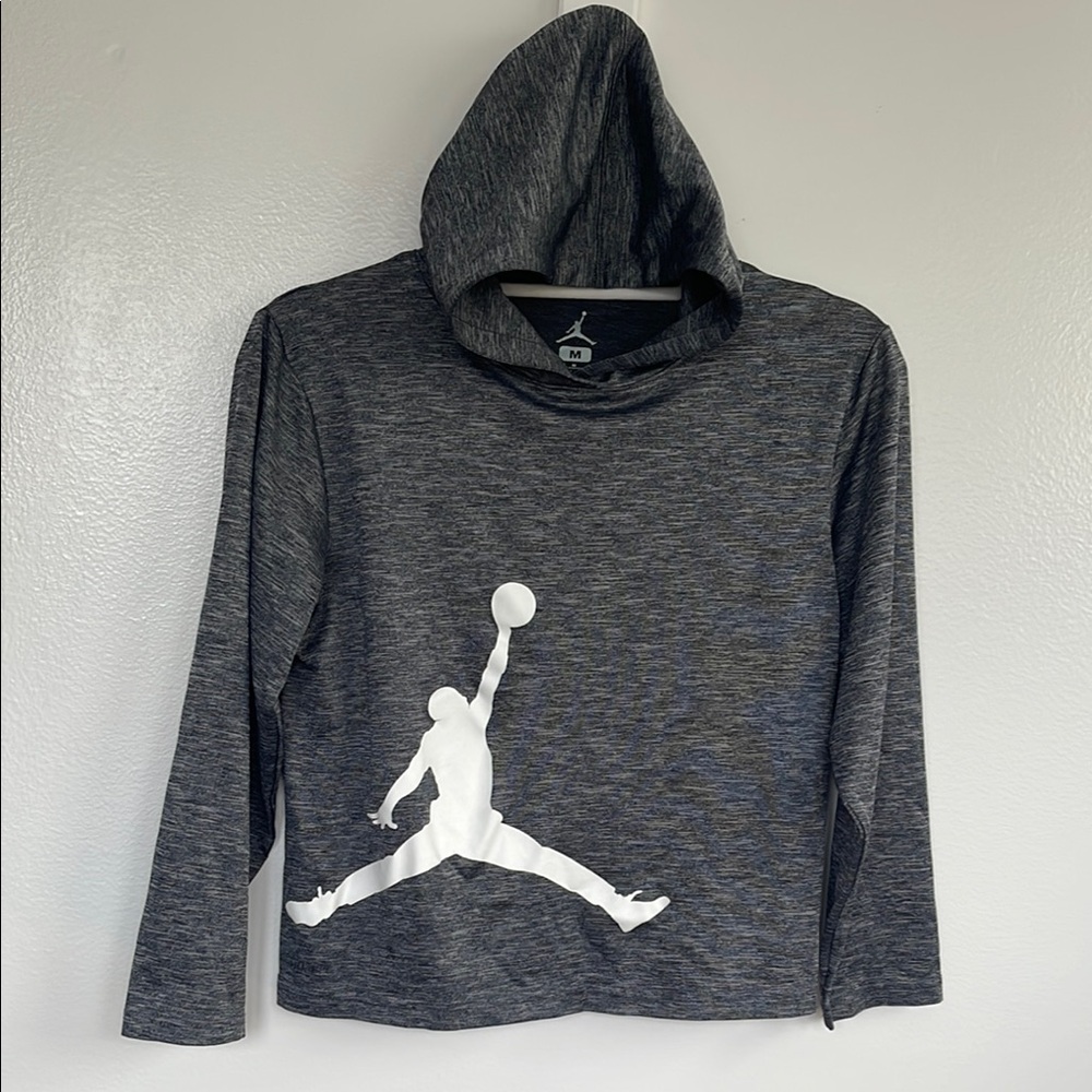 Kids Jordan dri-fit hooded sweatshirt size kids medium 10-12 years SEE FLAWS